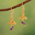 Gold-plated amethyst filigree dangle earrings, 'Purple Lotus Flower' - Lotus Flower Gold-Plated Amethyst Filigree Dangle Earrings (image 2) thumbail