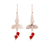 Carnelian filigree dangle earrings, 'Silver Lotus Flower' - 925 Silver Filigree Dangle Earrings with Carnelian Beads (image 2b) thumbail