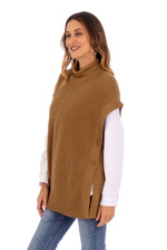 Alpaca blend vest, 'Noble Ginger' - Striped Soft Ginger Alpaca Blend Vest & Cape from Peru