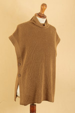 Alpaca blend vest, 'Noble Ginger' - Striped Soft Ginger Alpaca Blend Vest & Cape from Peru