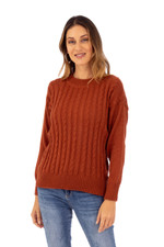 Alpaca blend pullover sweater, 'Ginger Bonds' - Soft Striped Ginger Alpaca Blend Pullover Sweater