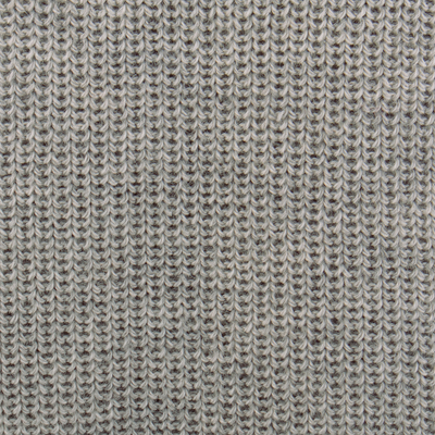 Jersey tipo jersey en mezcla de alpaca - Jersey tipo pulóver de mezcla de alpaca gris suave con escote en V