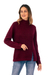 Alpaca blend pullover sweater, 'Burgundy Today' - Soft Striped Burgundy Alpaca Blend Pullover Sweater