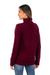 Alpaca blend pullover sweater, 'Burgundy Today' - Soft Striped Burgundy Alpaca Blend Pullover Sweater