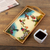 Reverse-painted glass tray, 'Joy at Spring' - Floral and Bird-Themed Reverse-Painted Glass Tray (image 2) thumbail