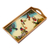 Reverse-painted glass tray, 'Joy at Spring' - Floral and Bird-Themed Reverse-Painted Glass Tray thumbail