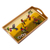 Reverse-painted glass tray, 'Joy at Sunset' - Nature-Themed Reverse-Painted Glass Tray in Warm Hues thumbail