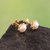 Aretes de perla cultivada con baño de oro - Aretes Chapados en Oro de 18k con Perlas Cultivadas Blancas