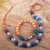 Ceramic beaded jewelry set, 'Trust and Stability' - Handcrafted Ceramic Beaded Necklace and Stretch Bracelet (image 2) thumbail
