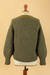 Baby alpaca and wool blend sweater, 'Olive Deity' - Preppy-Inspired Olive and Yellow Baby Alpaca Blend Sweater