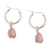 Rhodonite dangle hoop earrings, 'Luminous Compassion' - High-Polished Sterling Silver Rhodonite Dangle Hoop Earrings thumbail