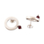 Garnet button earrings, 'Endless Passion' - Modern Sterling Silver Button Earrings with Garnet Beads