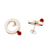 Carnelian button earrings, 'Endless Luck' - Modern Sterling Silver Button Earrings with Carnelian Beads