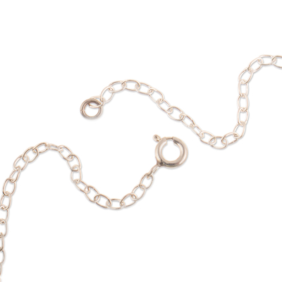 Halskette mit Onyx-Anhänger - Ovale Halskette mit Anhänger aus Sterlingsilber und natürlichem Onyx