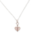 Rose quartz pendant necklace, 'Tiny Hearts' - Sterling Silver Heart Pendant Necklace with Rose Quartz