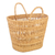 Natural fiber basket, 'Woven Treasure' - Handwoven Natural Rush Fiber Basket with Handles