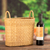 Natural fiber basket, 'Nature Tour' - Handwoven Rush Fiber Basket in a Natural Brown Hue