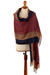 100% baby alpaca shawl, 'Tricolor' - Hand-Woven Striped Fringed Orange 100% Baby Alpaca Shawl thumbail
