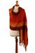 100% baby alpaca scarf, 'Huancayo Sunset' - Hand-Woven Striped Fringed Orange 100% Baby Alpaca Scarf thumbail