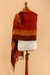 100% baby alpaca scarf, 'Huancayo Sunset' - Hand-Woven Striped Fringed Orange 100% Baby Alpaca Scarf (image 2d) thumbail