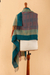 100% baby alpaca shawl, 'Watercolors' - Hand-Woven Striped Fringed 100% Baby Alpaca Shawl from Peru (image 2d) thumbail