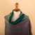 100% baby alpaca shawl, 'Watercolours' - Hand-Woven Striped Fringed 100% Baby Alpaca Shawl from Peru