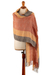 100% baby alpaca shawl, 'Deserts' - Hand-Woven Striped Orange and Yellow 100% Baby Alpaca Shawl thumbail