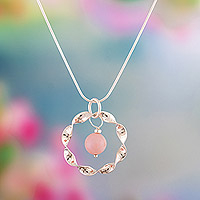 Opal pendant necklace, 'Protective Aura' - Polished Sterling Silver Pendant Necklace with Opal Stone