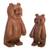 Wood sculptures, 'Forest Bears' (set of 2) - Hand-Carved Bear-Themed Mohena Wood Sculptures (Set of 2)