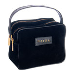 Leather-accented suede sling, 'Princess Midnight' - Leather-Accented Adjustable Suede Sling in Black