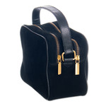 Leather-accented suede sling, 'Princess Midnight' - Leather-Accented Adjustable Suede Sling in Black