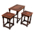 Wood and leather tables, 'Regal Era' (Set of 3) - Set of 3 Handmade Classic Tornillo Wood and Leather Tables