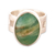 Opal single stone ring, 'Powerful Truth' - Modern Minimalist Round Opal Single Stone Ring from Peru