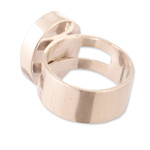 Opal single stone ring, 'Powerful Truth' - Modern Minimalist Round Opal Single Stone Ring from Peru