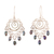 Aretes candelabro de perlas cultivadas - Pendientes tipo candelabro de plata de ley con perlas de pavo real