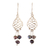 Cultured pearl dangle earrings, 'Peacock Leaves' - Sterling Silver Leafy Dangle Earrings with Peacock Pearls thumbail