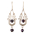 Aretes colgantes de perlas cultivadas - Aretes colgantes de plata de ley con perlas cultivadas de pavo real