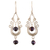 Aretes colgantes de perlas cultivadas - Aretes colgantes de plata de ley con perlas cultivadas de pavo real