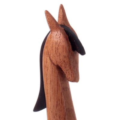 Escultura de madera - Escultura semiminimalista de madera de cedro con temática de caballos.