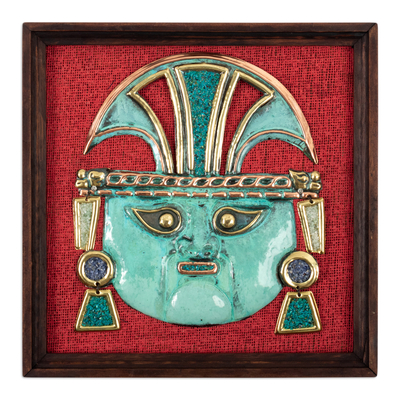Wandkunst aus Kupfer und Bronze - Klassische Wandkunst aus Kupfer und Bronze mit Inka-Edelsteinakzenten