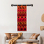 Wool tapestry, 'Origin and Fauna' - Animal-Themed Loomed Wool Tapestry in Red Hues