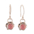 Rhodonite dangle earrings, 'Compassion Blossom' - Floral Sterling Silver Dangle Earrings with Pink Rhodonite thumbail