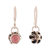 Rhodonite dangle earrings, 'Compassion Blossom' - Floral Sterling Silver Dangle Earrings with Pink Rhodonite (image 2b) thumbail