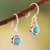 Amazonite dangle earrings, 'Frugal Blossom' - Floral Sterling Silver Dangle Earrings with Green Amazonite