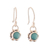 Amazonite dangle earrings, 'Frugal Blossom' - Floral Sterling Silver Dangle Earrings with Green Amazonite