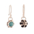 Amazonite dangle earrings, 'Frugal Blossom' - Floral Sterling Silver Dangle Earrings with Green Amazonite (image 2b) thumbail