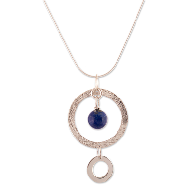 Halskette mit Lapislazuli-Anhänger - Moderne Halskette mit Lapislazuli-Anhänger aus Sterlingsilber