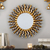 Gilded bronze and aluminum wood wall mirror, 'Setting Sun' - Sun-Themed Antique Gilded Bronze & Aluminum Wood Wall Mirror (image 2) thumbail