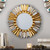 Gilded bronze and aluminum wood wall mirror, 'Golden Sunrise' - Antique Gilded Bronze & Aluminum Wood Sun Wall Mirror (image 2) thumbail