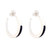 Sodalite half-hoop earrings, 'Dual Enchantment' - Silver Half-Hoop Earrings with Inlaid Sodalite Stone thumbail